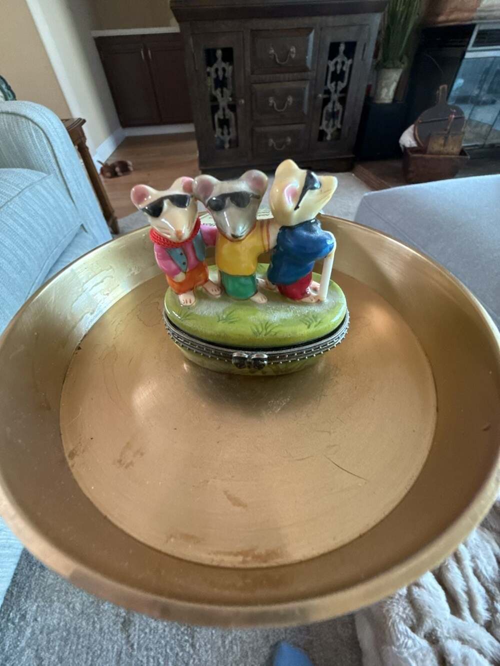 Three Blind Mice Nursery Rhyme Trinket Box Porcelain - .com